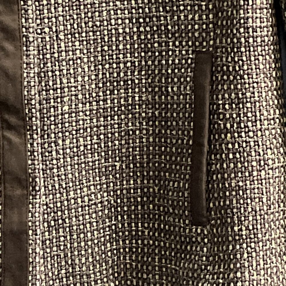 Doncaster Jacket Womans 10 Brown Woven Silk Tweed Blazer‎ Cropped  Dark Academia - Picture 5 of 13